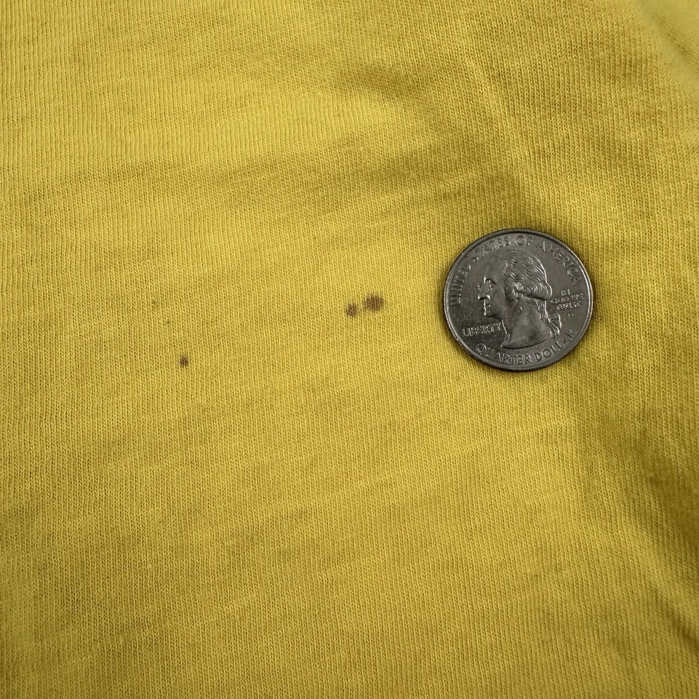 Rare VTG 80s Generra Boxy Crop Fit T Shirt Men Medium Hypercolor Yellow Spellout - Picture 9 of 11